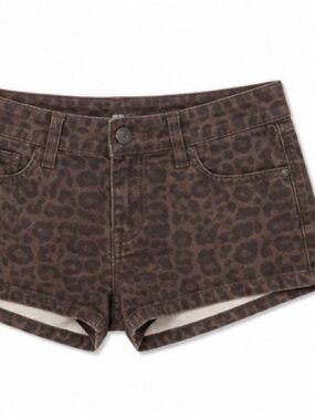 wild fable Brown Leopard Print Denim Shorts